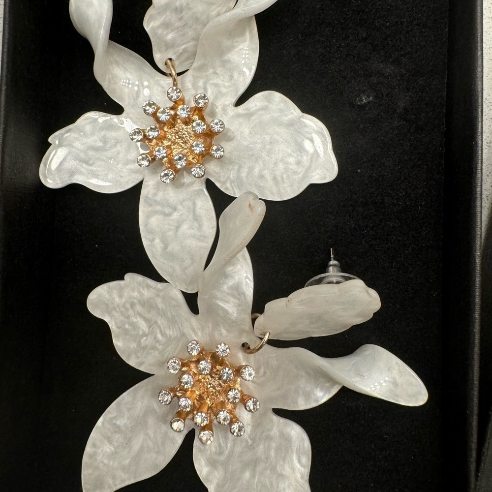 Flower statement earrings